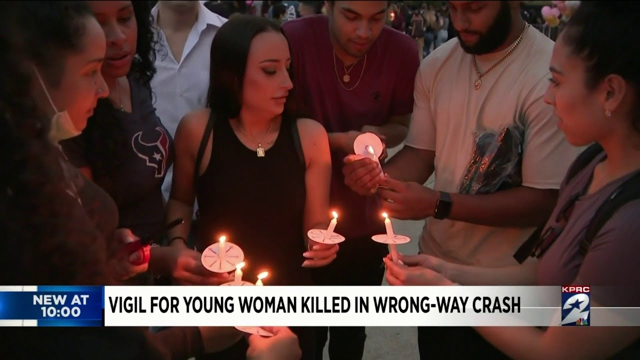 Vigil held for young woman killed in wrong-way crash - YouTube