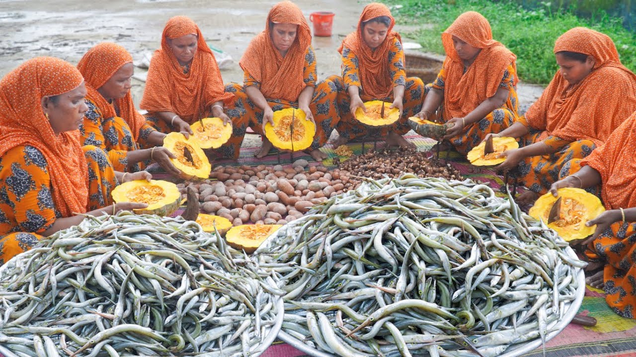 Needlefish & Vegetable Mixed Curry | কাকালি মাছের দারুন রেসিপি | 30KG Kakali Fish Cooking
