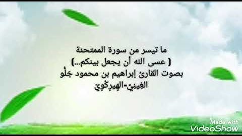 (عسى الله أن يجعل بينكم...)/بصوت القارئ إبراهيم بن محمود جَلُّو الغِينِيِّIbrahim ibn Mahmoud Diallo