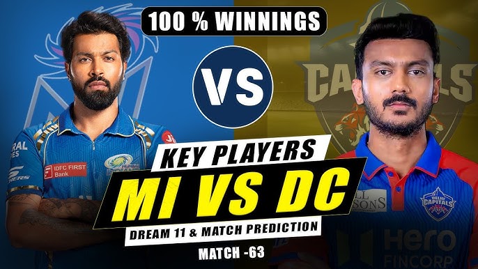 MI vs DC Today Match PREDICTION🔥: IPL 2025 Match - 63 | DC vs MI 2025 Match Prediction | Dream Team - YouTube