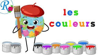 الألوان بالفرنسية | les couleurs | مع النطق والكتابة | بدون موسيقى | قناة روز للأطفال