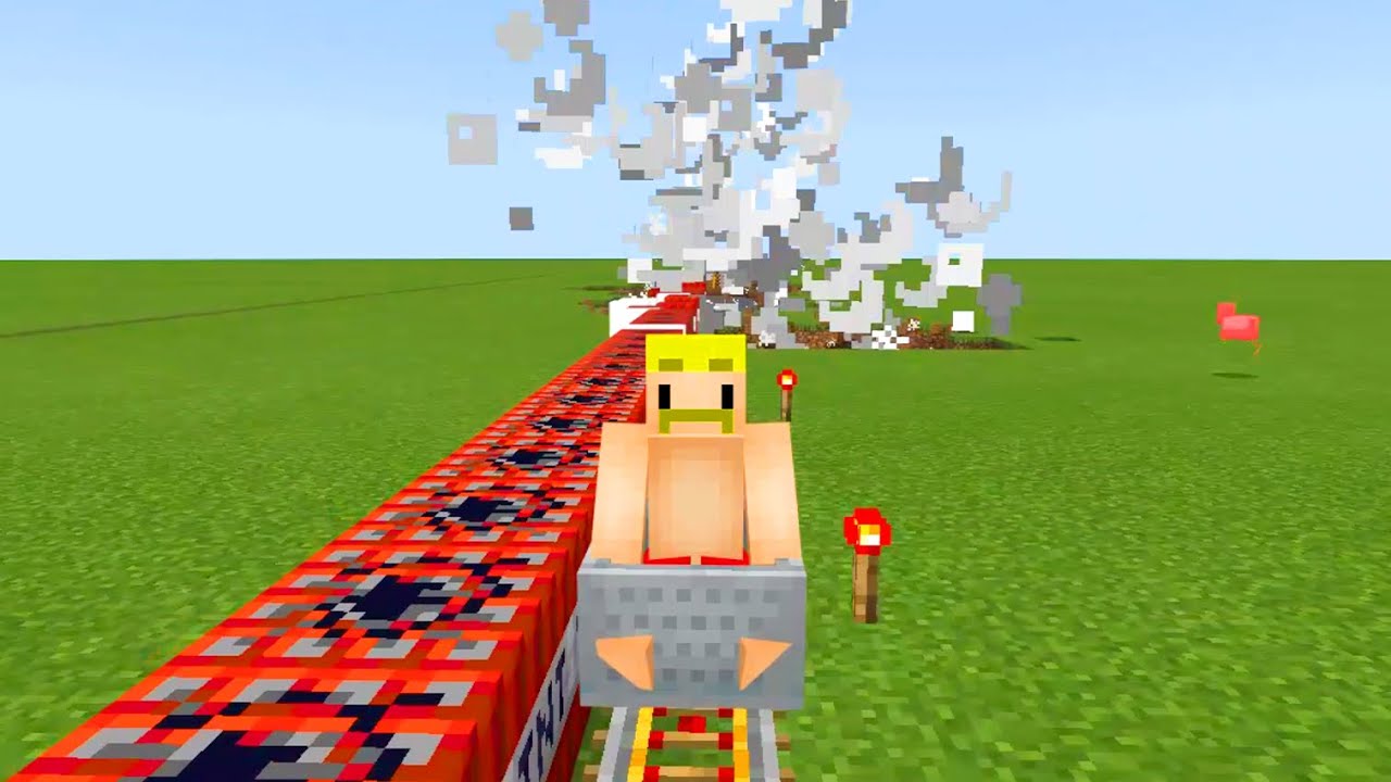 マイクラ Tntの爆発からトロッコで逃げろ Shorts Youtube