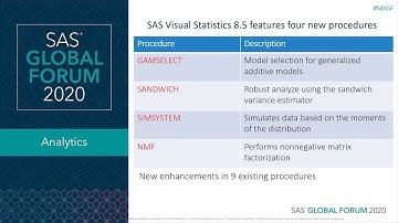New Procedures in SAS Visual Statistics 8.5