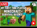 LIVE: My First Time Playing Minecraft – Survival Continues! 🧱🌲