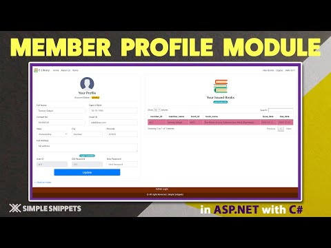 User Profile Module of E-Library Management Website in ASP.NET with C# programming & MS SQL Database