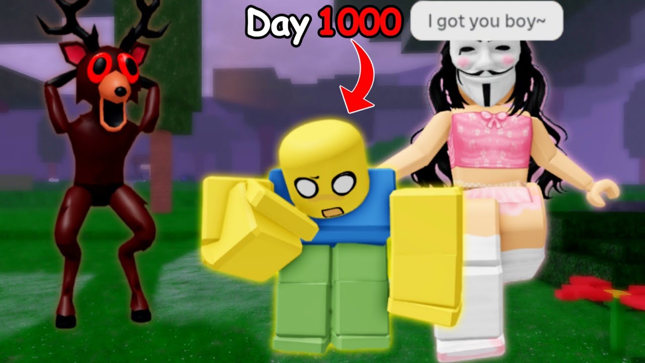 99 Nights in the Forest But a HACKER E-GIRL Carried Me To Day 1000 (MEMES)
