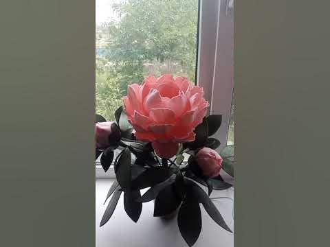 мини торшер пион #цветыизфоамирана - YouTube
