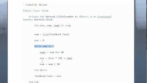 reverse a number VB.net