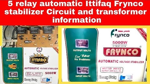 5 relay automatic Ittifaq Frynco stabilizer Circuit and transformer winding formula information