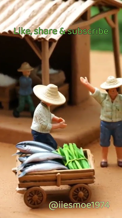 'Tiny World Diorama: Babaan Market Comes to Life with Vendors & Mini Trucks' #shorts #feedshorts