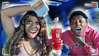 DUMPING WHOLE BOTTLE OF SOUR POWDER In GIRLFRIEND DRINK 🥤 *HILARIOUS*😱 screenshot 2