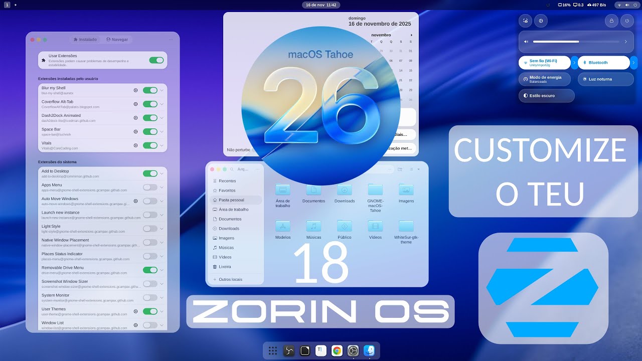 Tema Tahoe No Zorin OS 18 Customização Completa Passo a Passo