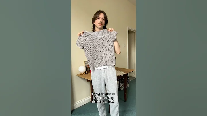 Trying on my new filet crochet top