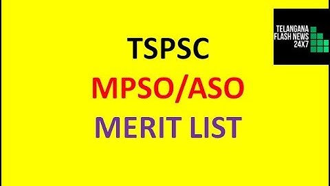 TSPSC MPSO/ASO RESULT UPDATE | MPSO/ASO MERIT LIST | RESULTS |