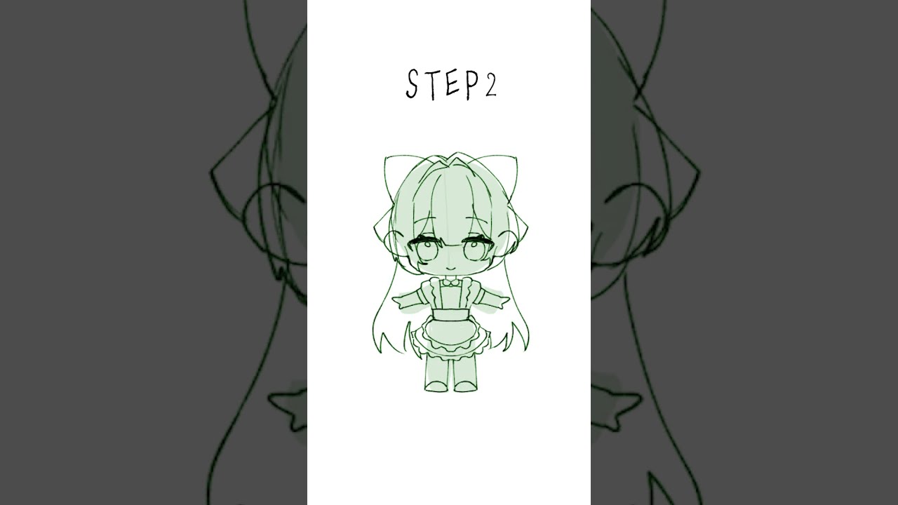 Start with a Basic Sketch! ✨ How to Draw a Chibi Character #howto #illustration #shorts