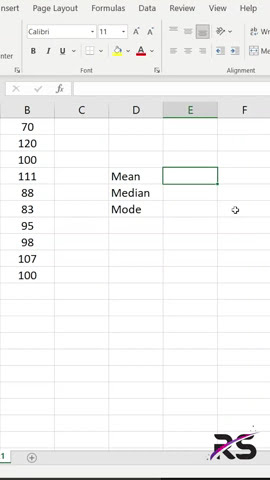 Find Mean, Median and Mode in Excel