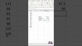 Find Mean, Median and Mode in Excel