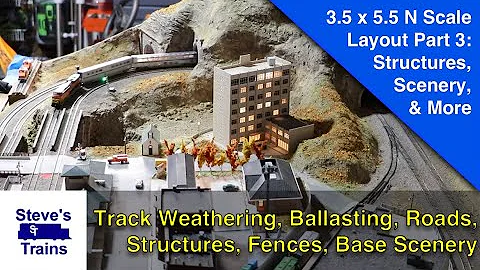3x5 N Scale Layout Project Part 3: Base scenery, Structures, and More