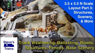 3x5 N Scale Layout Project Part 3: Base scenery, Structures, and More