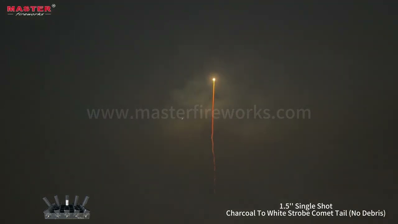 1.5‘’ Single Shot - Charcoal To White Strobe Comet Tail (No Debris) 