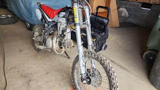handle bars installed on the $300 125cc apollo pit bike