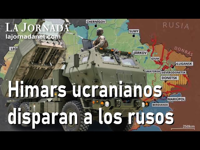 Momento que los Himars de Ucrania lanzan cohetes a zonas tomadas por los rusos