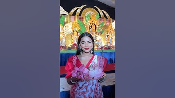 Pujo look❤️🌹 #leishapatidar #pujo #durgapuja #navratri