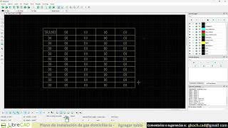 LibreCAD - Plano de instalación domiciliaria de gas, octava parte: agregar tabla