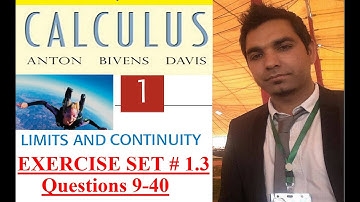 Calculus Ch # 1 Ex # 1.3 Question 9-40 Limit at Infinity and Continuity: Howard Anton 10th Edition