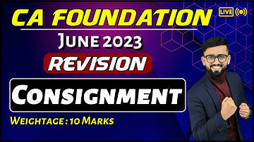 One Shot - Consignment | CA Foundation Accounts | CA Hardik Manchanda |