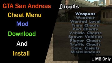 How To Download And Install Gta San Andreas Cheat Menu Mod | Sl Chama Academy