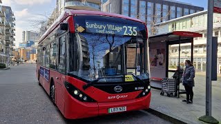 FULL JOURNEY | LONDON BUS 235 NORTH BRENTFORD QUARTER  SUNBURY VILLAGE (LB71NZO) BE 37064