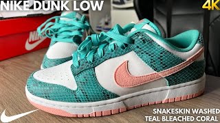 スニーカー Nike Dunk Low Snakeskin Washed Teal Bleached Coral Nike Dunk Low Snakeskin Washed Teal Bleached Coral - YouTube
