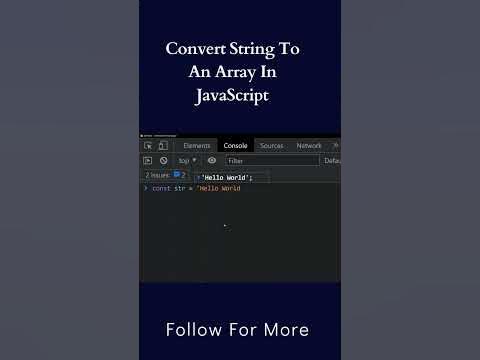 Convert String To Array in JavaScript #javascript #coding #es6 #reactjs ...