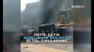 Viral! Video Detik-detik Kecelakaan Beruntun di Tol Cipularang