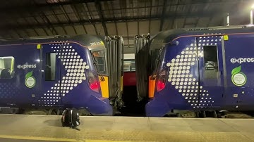 ScotRail eXpress Class 385 uncoupling at Glasgow Queen Street