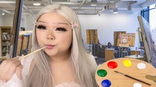 ASMR dumb b̶t̶c̶h̶ girl eats your paint in art class (realistic) *NOT REAL PAINT* 👩🏼‍🎨😋