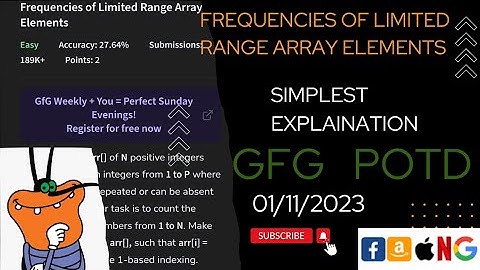 Frequencies of Limited Range Array Elements | gfg potd today | POTD | GFG Problem of the Day | C++