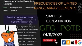 Frequencies of Limited Range Array Elements | gfg potd today | POTD | GFG Problem of the Day | C++