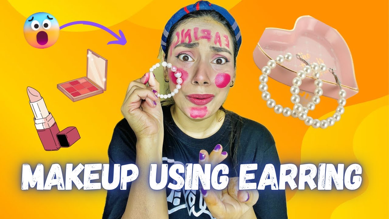 Makeup using Earring randomchallenge  challenge  makeup  makeupchallenge  missgarg  funny  fun