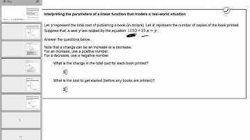 11 03 Interpreting the parameters of a linear function that models a real world situation