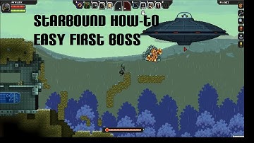 Starbound - How To Beat The Penguin UFO ( First Boss )