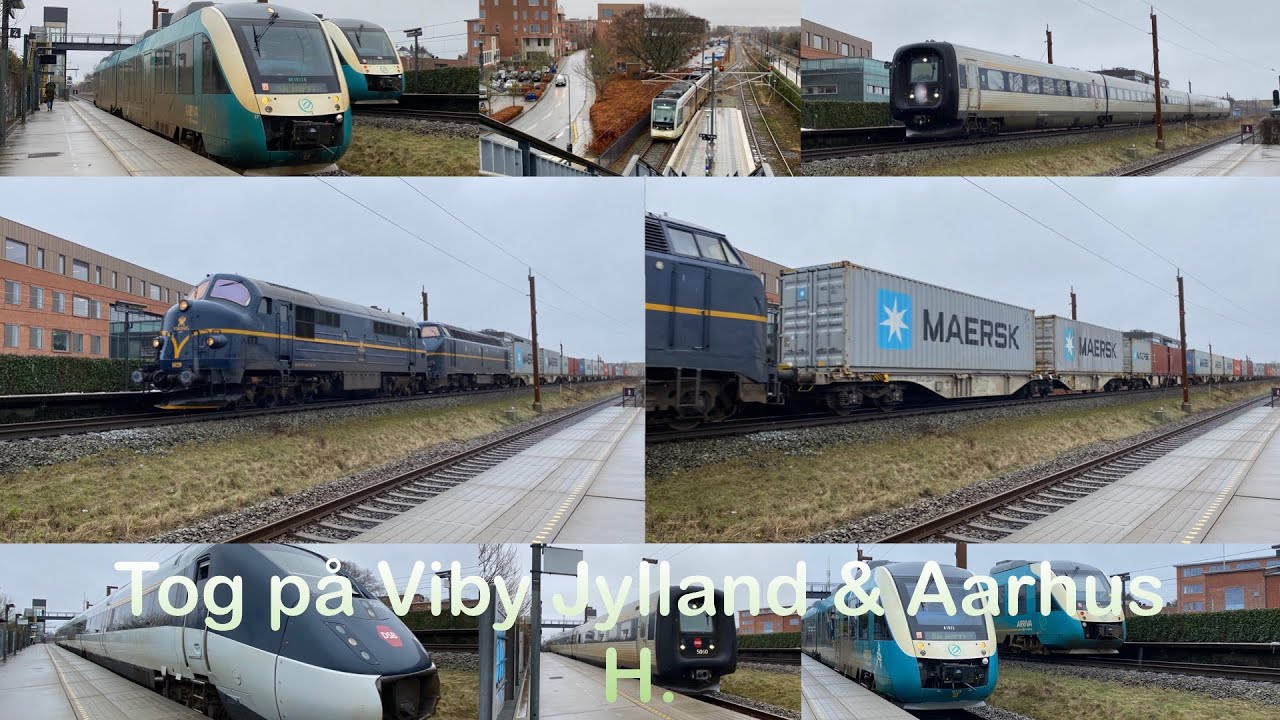 Tog på Viby Jylland & Aarhus H. | Trains at Viby Jylland & Aarhus H. (Mærsktoget + el-horn fra MG!!)