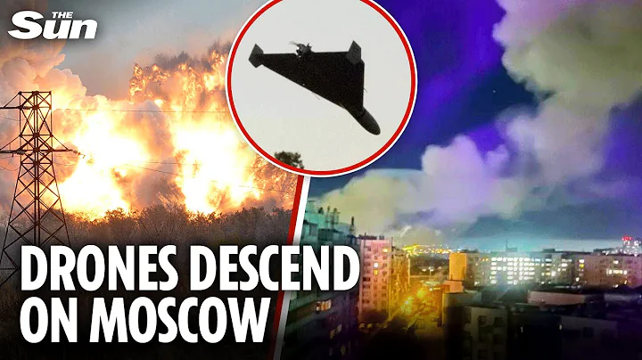 Moment Ukrainian attack drones RAIN DOWN on Moscow as sirens blare & Belgorod's power is wiped out