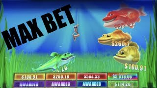 MAX BET !!!!!! 4 JACKPOTS AWARDED !!!! LET'S GO FISHING screenshot 2