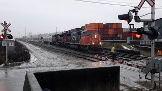 CN 5605 w/SD70M-2 Throttles Up Louis Dreyfus Hopper Train In Surrey BC