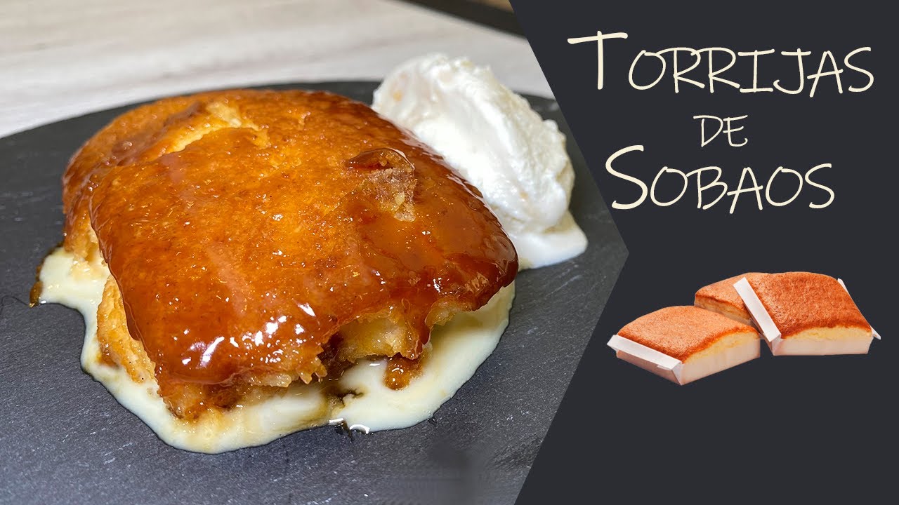 TORRIJAS DE SOBAOS PASIEGOS CON CHOCOLATE BLANCO | Torrijas caramelizadas | Postre fácil y rápido