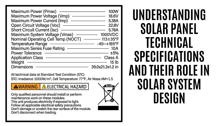 Understanding SOLAR PANEL TECHNICAL SPECIFICATIONS and their role in solar system design