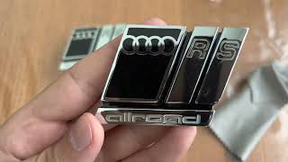 Audi Allroad C5 with RS6 C7 V8 biturbo engine swap project custom handmade badges