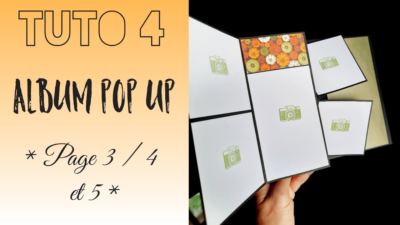 TUTO 4 ALBUM POP UP ACTION AUTOMNE * Page pivotante * Carte cachée * Chat Scrap *